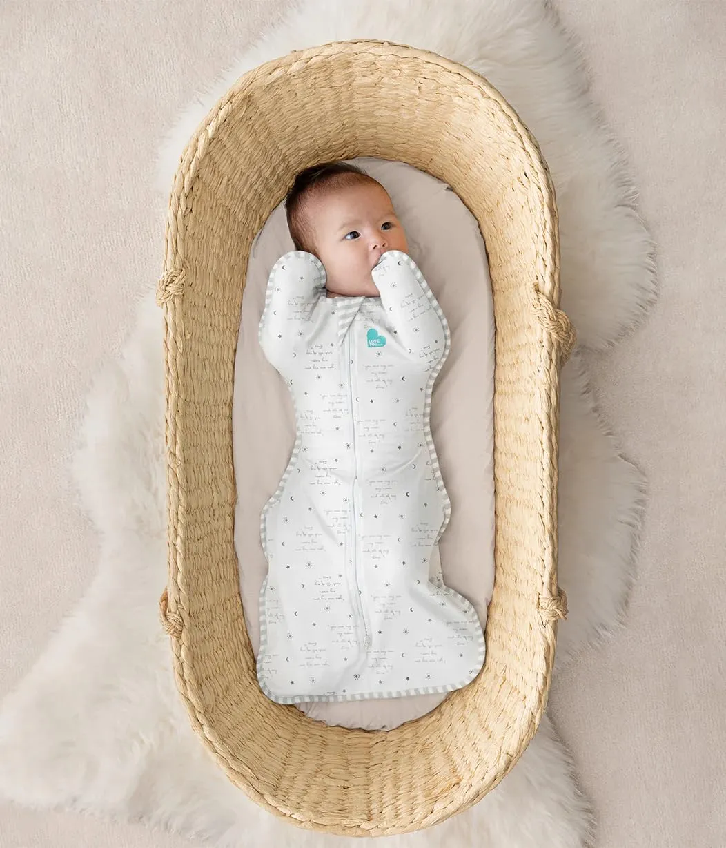Love to Dream Swaddle Up, Arms Up Position, Light and Ultra Breathable Cotton, Versatile Wearable Blanket Spring, Summer, Sleep Bag - 0.2TOG, 5-8.5lbs, You are My White