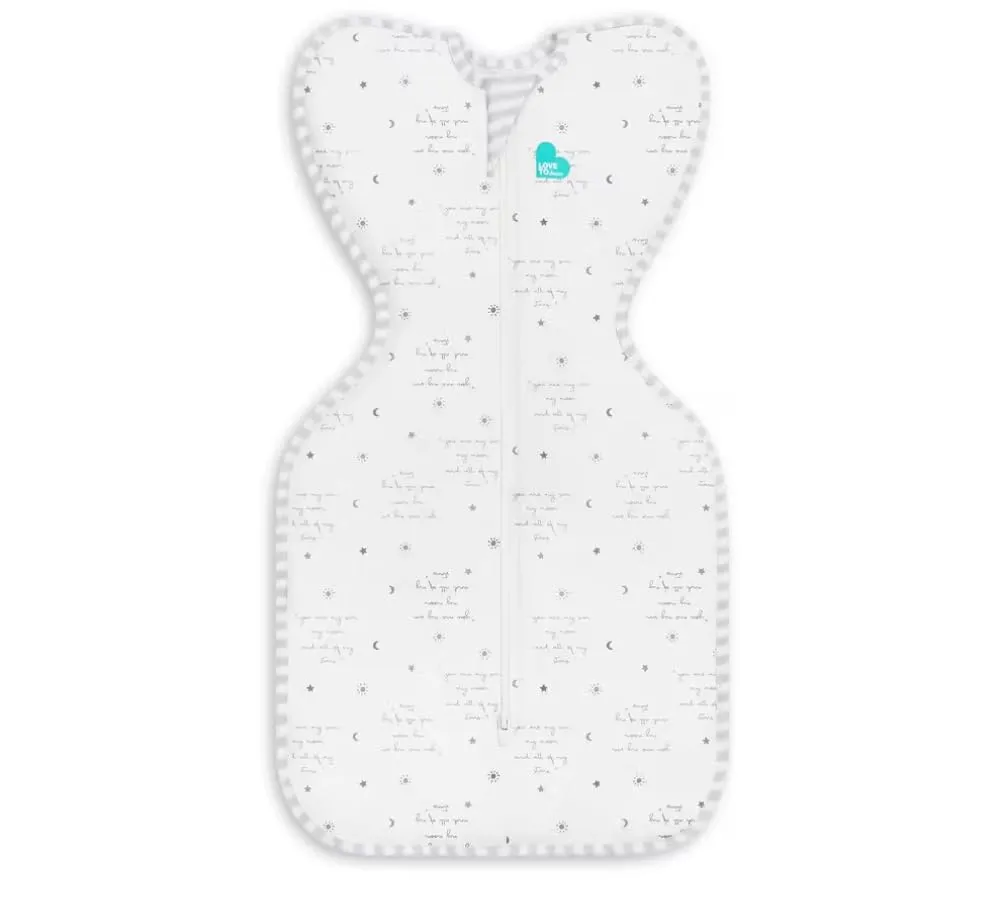 Love to Dream Swaddle Up, Arms Up Position, Light and Ultra Breathable Cotton, Versatile Wearable Blanket Spring, Summer, Sleep Bag - 0.2TOG, 5-8.5lbs, You are My White