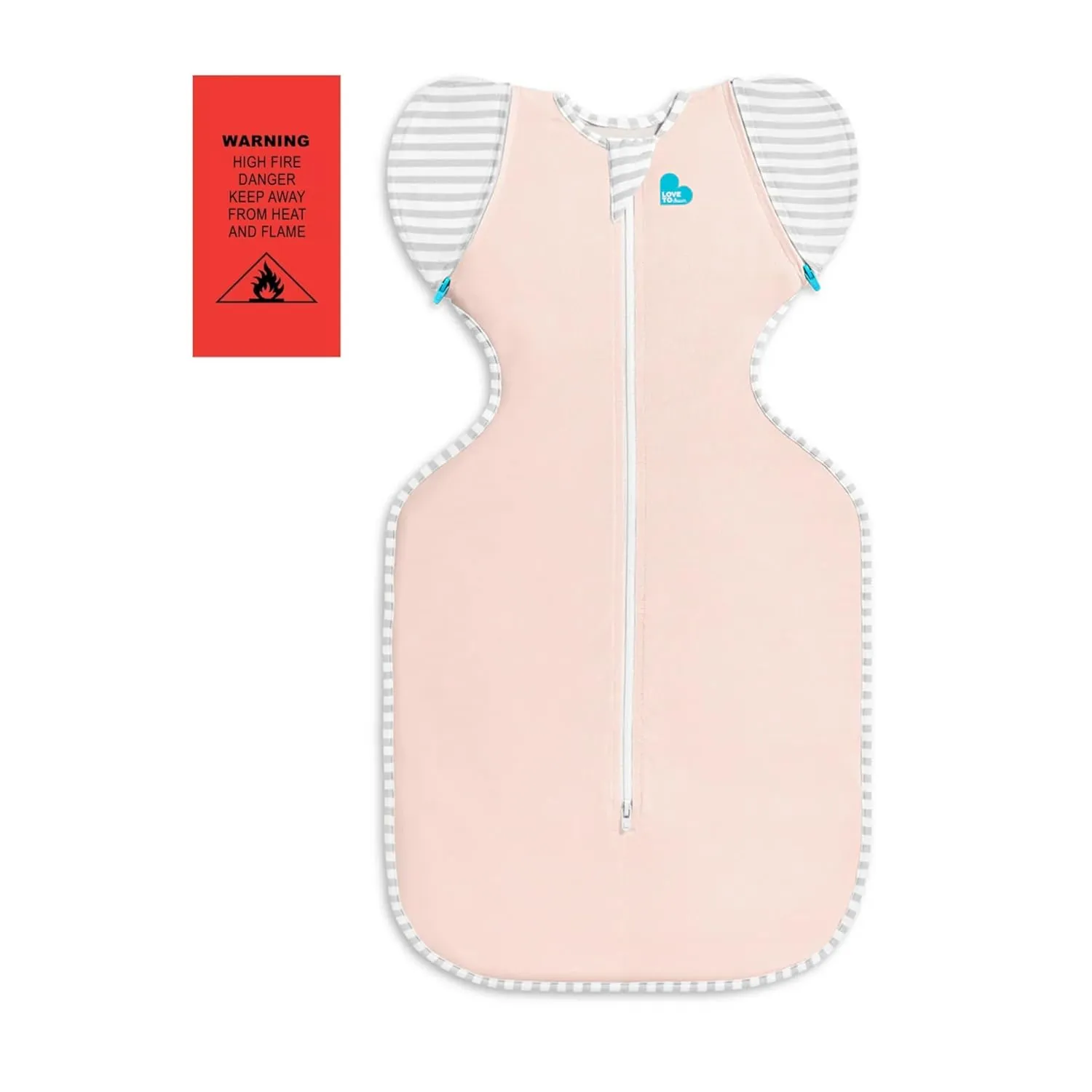 Love to Dream Swaddle Up Transition Bag - Arms Up Position - Light and Ultra Breathable Cotton - Twin Zip - Zip Off Wings - Spring, Summer - Sleep Bag - 0.2TOG - Light Pink, Medium (6-8.5kg)