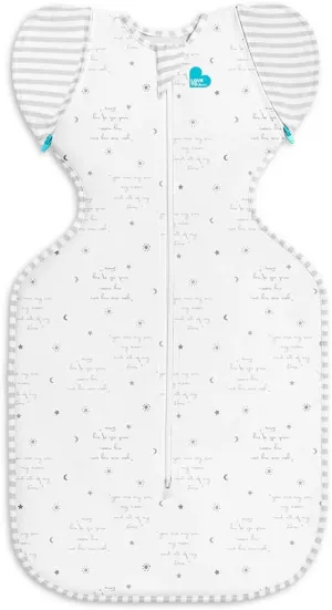 Love to Dream Swaddle Up Transition Bag - Arms Up Position - Light and Ultra Breathable Cotton, Twin Zip - Zip Off Wings - Spring, Summer - Sleep Bag - 0.2TOG - You are My Grey, Medium