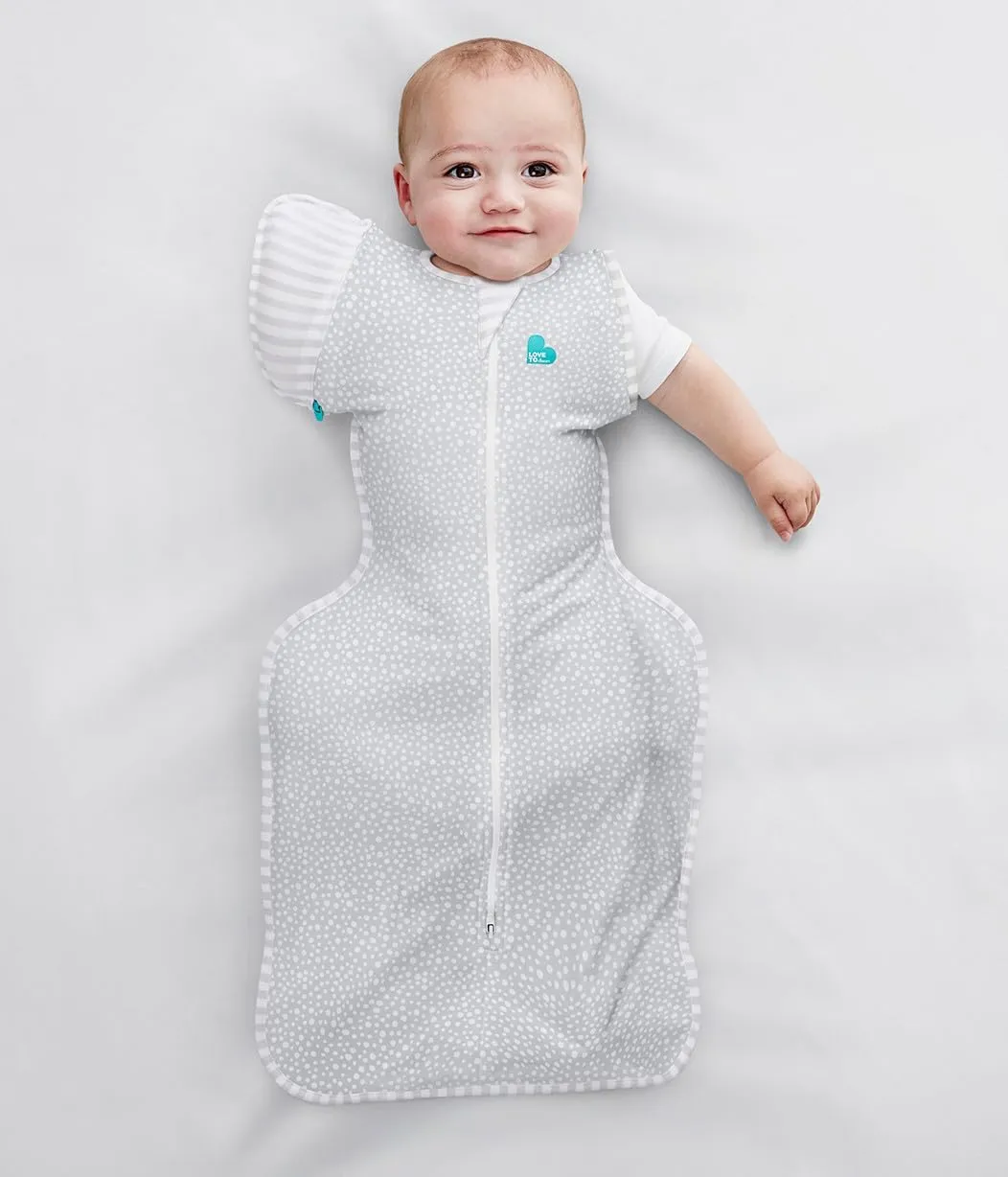 Love to Dream Swaddle UP Transition Bag, Luxuriously Silky Soft Viscose from Bamboo, Baby Sleep Sack, Patented Zip-Off Wings, Snug Fit Helps Calm Startle Reflex, 1.0TOG, Large 19-24lbs, Dot Gray