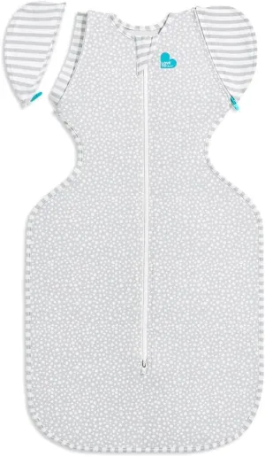 Love to Dream Swaddle UP Transition Bag, Luxuriously Silky Soft Viscose from Bamboo, Baby Sleep Sack, Patented Zip-Off Wings, Snug Fit Helps Calm Startle Reflex, 1.0TOG, Large 19-24lbs, Dot Gray