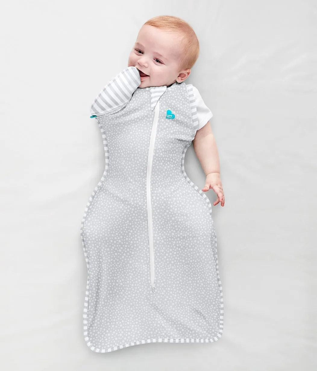 Love to Dream Swaddle UP Transition Bag, Luxuriously Silky Soft Viscose from Bamboo, Baby Sleep Sack, Patented Zip-Off Wings, Snug Fit Helps Calm Startle Reflex, 1.0TOG, Large 19-24lbs, Dot Gray