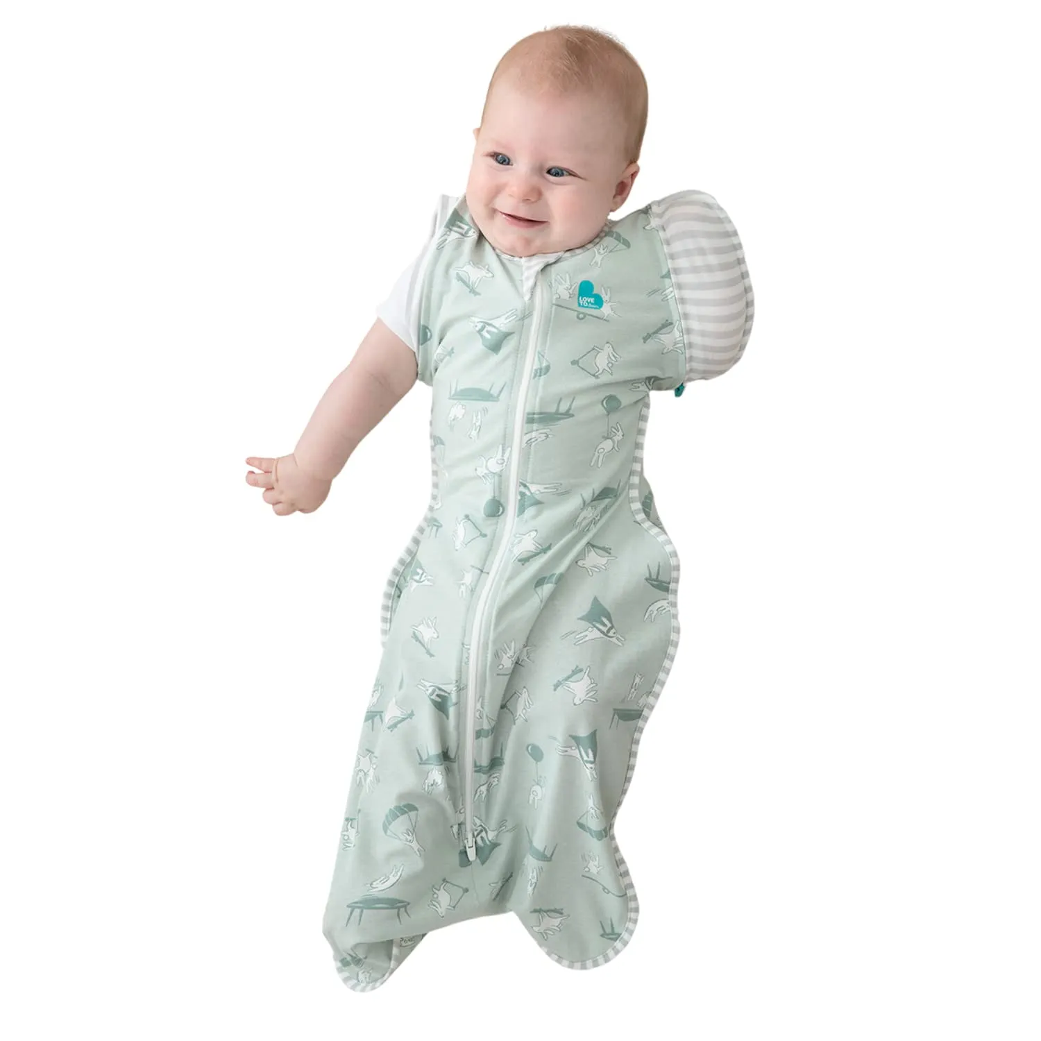 Love to Dream Swaddle Up Transition Bag, Patented Zip-Off Wings, Gently Help Baby Transition from Being Swaddled to Arms Free When Showing Signs of Rolling, Lite 0.2 TOG, 19-24 lbs, Olive