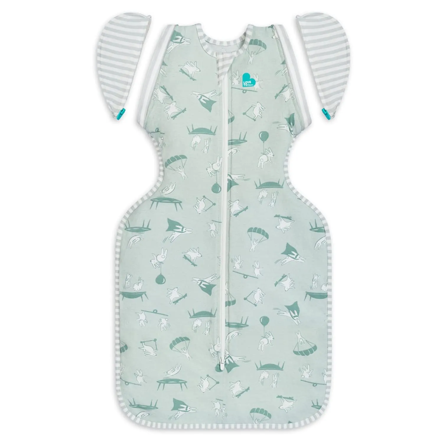 Love to Dream Swaddle Up Transition Bag, Patented Zip-Off Wings, Gently Help Baby Transition from Being Swaddled to Arms Free When Showing Signs of Rolling, Lite 0.2 TOG, 19-24 lbs, Olive