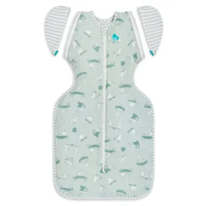 Love to Dream Swaddle Up Transition Bag, Patented Zip-Off Wings, Gently Help Baby Transition from Being Swaddled to Arms Free When Showing Signs of Rolling, Lite 0.2 TOG, 19-24 lbs, Olive