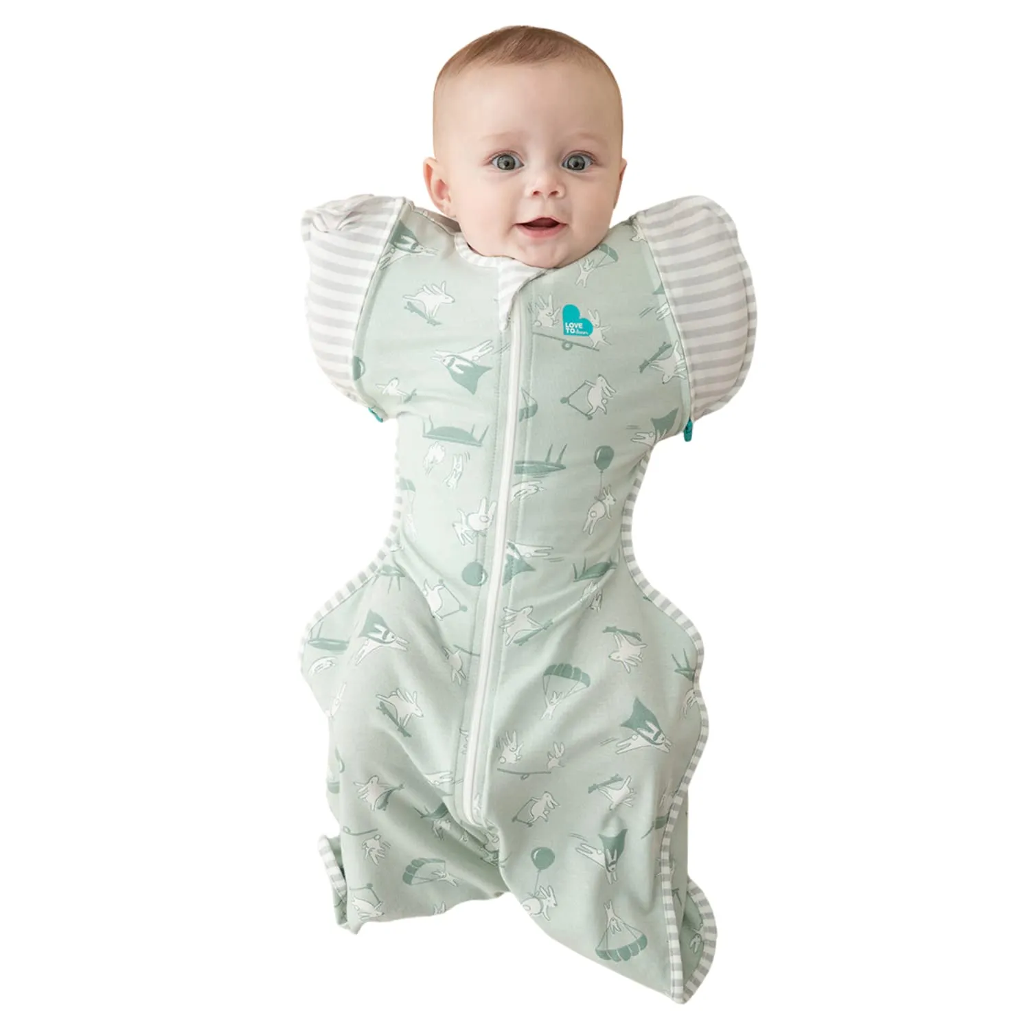 Love to Dream Swaddle Up Transition Bag, Patented Zip-Off Wings, Gently Help Baby Transition from Being Swaddled to Arms Free When Showing Signs of Rolling, Lite 0.2 TOG, 19-24 lbs, Olive