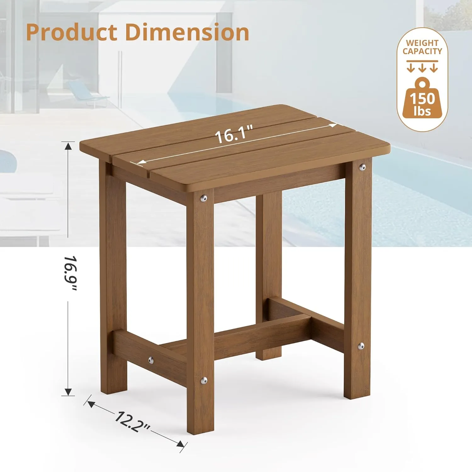 LUE BONA Outdoor Rocking Chairs Set of 3, 2 Chairs & 1 Table HDPS Poly Rocking Chair, All Weather Resistant, Heavy Duty Rocker Chair for Patio, Lawn, Garden, 300LBS, Brown-Oil Printed