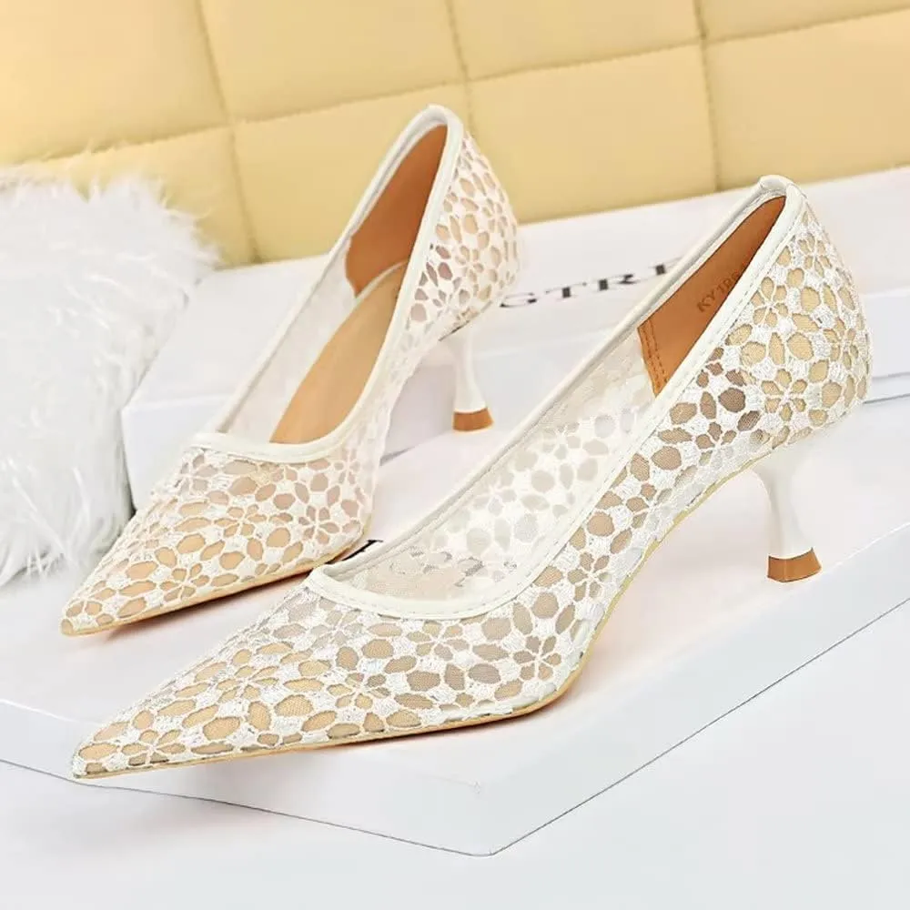 LUXINYU Women Pointed Toe Heels Fashion Sexy Party Dress Shoes Stiletto Comfort Kitten Heel Work Shoes Office Ladies Pumps