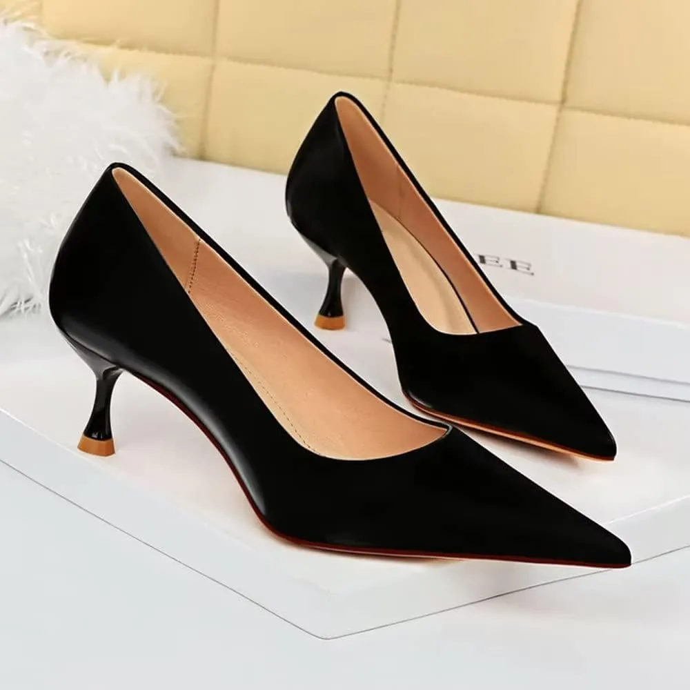 LUXINYU Women Pointed Toe Heels Fashion Sexy Party Dress Shoes Stiletto Comfort Kitten Heel Work Shoes Office Ladies Pumps