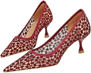 LUXINYU Women Pointed Toe Heels Fashion Sexy Party Dress Shoes Stiletto Comfort Kitten Heel Work Shoes Office Ladies Pumps