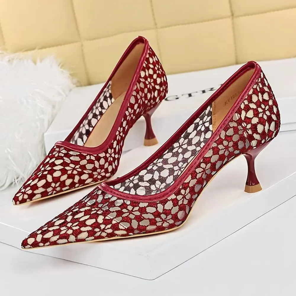 LUXINYU Women Pointed Toe Heels Fashion Sexy Party Dress Shoes Stiletto Comfort Kitten Heel Work Shoes Office Ladies Pumps