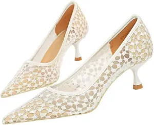 LUXINYU Women Pointed Toe Heels Fashion Sexy Party Dress Shoes Stiletto Comfort Kitten Heel Work Shoes Office Ladies Pumps