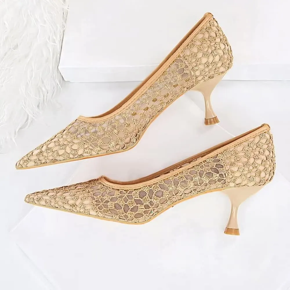 LUXINYU Women Pointed Toe Heels Fashion Sexy Party Dress Shoes Stiletto Comfort Kitten Heel Work Shoes Office Ladies Pumps