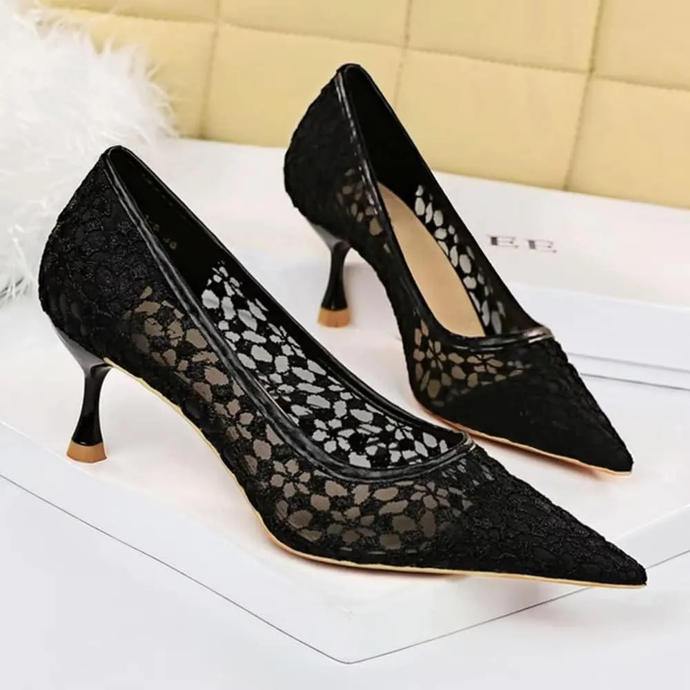 LUXINYU Women Pointed Toe Heels Fashion Sexy Party Dress Shoes Stiletto Comfort Kitten Heel Work Shoes Office Ladies Pumps
