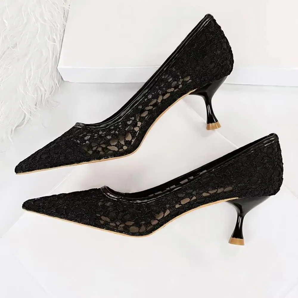 LUXINYU Women Pointed Toe Heels Fashion Sexy Party Dress Shoes Stiletto Comfort Kitten Heel Work Shoes Office Ladies Pumps