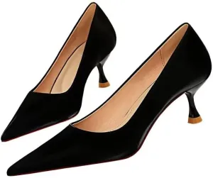 LUXINYU Women Pointed Toe Heels Fashion Sexy Party Dress Shoes Stiletto Comfort Kitten Heel Work Shoes Office Ladies Pumps