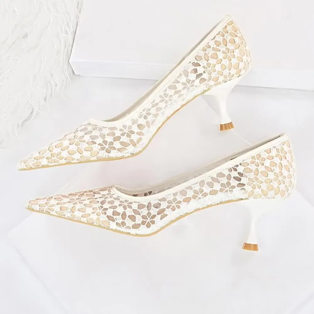 LUXINYU Women Pointed Toe Heels Fashion Sexy Party Dress Shoes Stiletto Comfort Kitten Heel Work Shoes Office Ladies Pumps