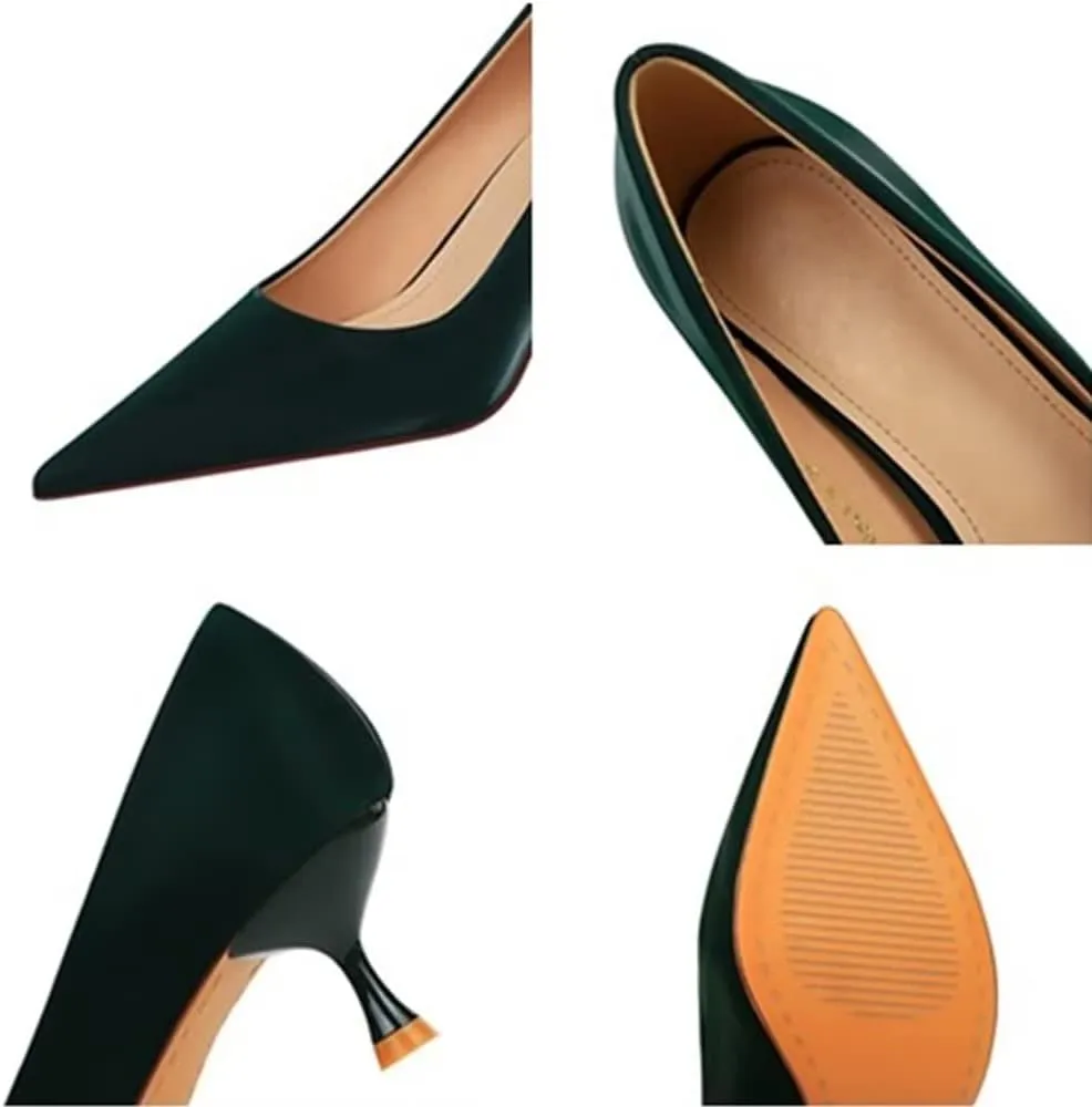 LUXINYU Women Pointed Toe Heels Fashion Sexy Party Dress Shoes Stiletto Comfort Kitten Heel Work Shoes Office Ladies Pumps
