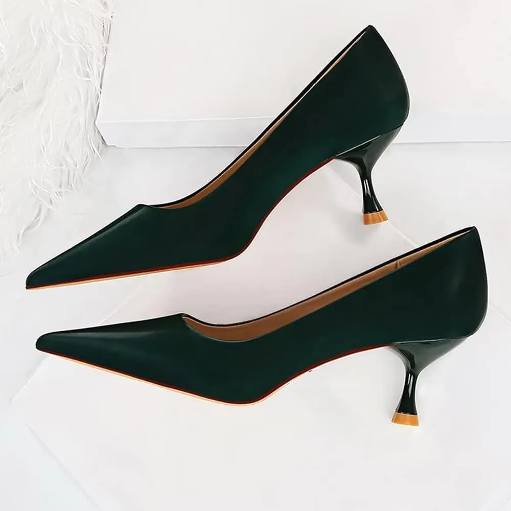LUXINYU Women Pointed Toe Heels Fashion Sexy Party Dress Shoes Stiletto Comfort Kitten Heel Work Shoes Office Ladies Pumps