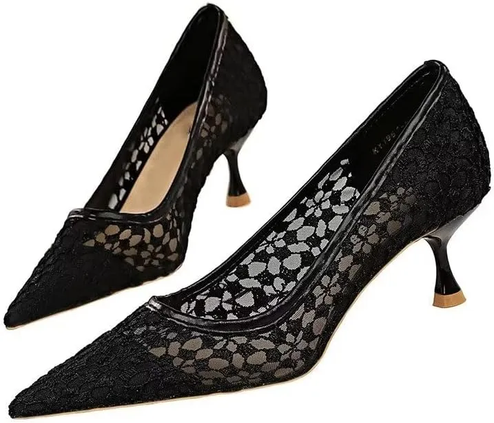 LUXINYU Women Pointed Toe Heels Fashion Sexy Party Dress Shoes Stiletto Comfort Kitten Heel Work Shoes Office Ladies Pumps