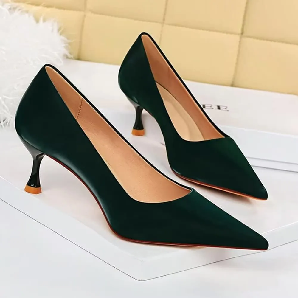 LUXINYU Women Pointed Toe Heels Fashion Sexy Party Dress Shoes Stiletto Comfort Kitten Heel Work Shoes Office Ladies Pumps