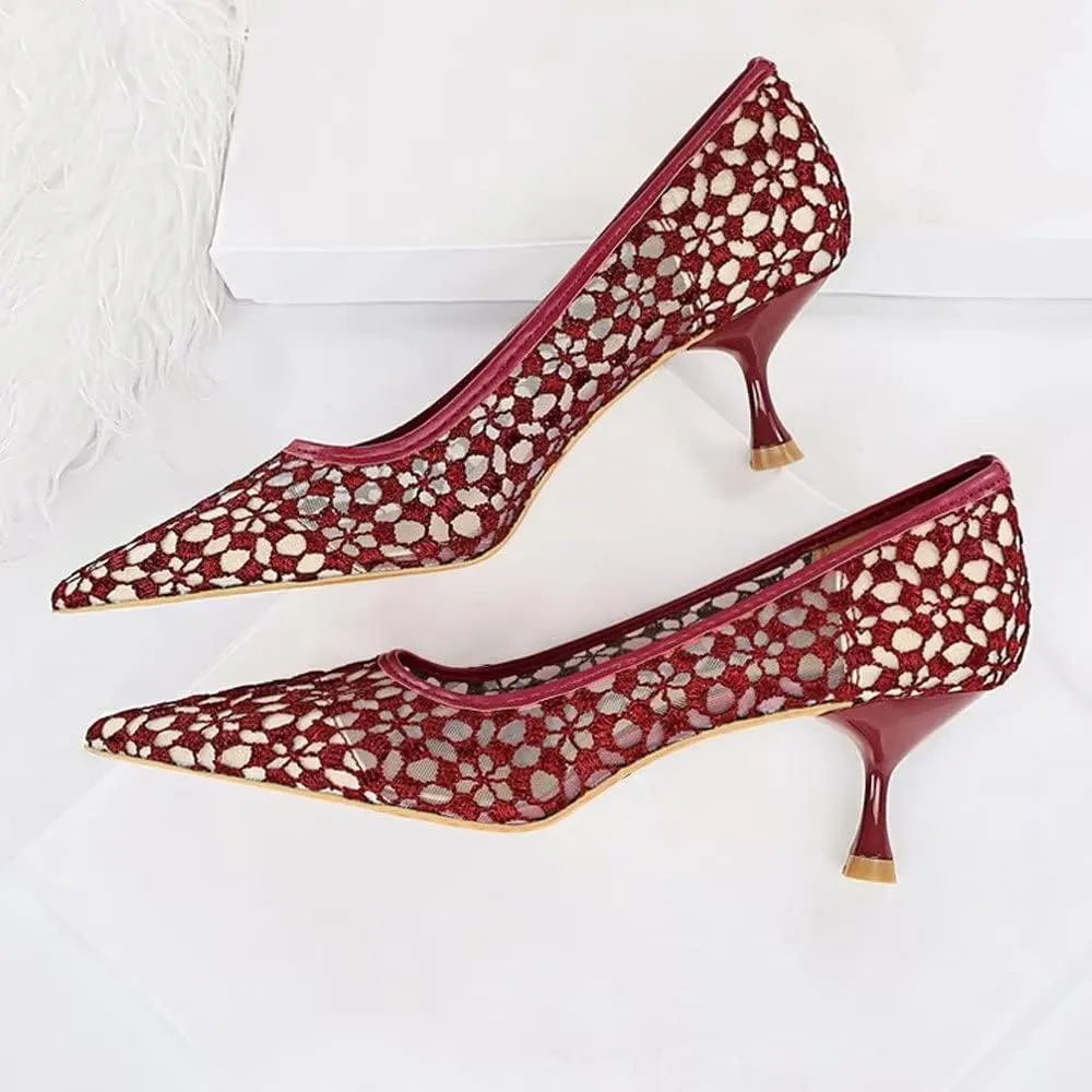 LUXINYU Women Pointed Toe Heels Fashion Sexy Party Dress Shoes Stiletto Comfort Kitten Heel Work Shoes Office Ladies Pumps