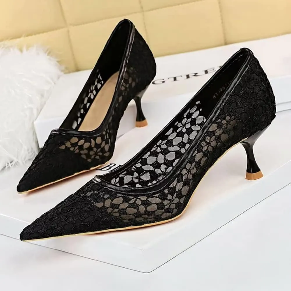 LUXINYU Women Pointed Toe Heels Fashion Sexy Party Dress Shoes Stiletto Comfort Kitten Heel Work Shoes Office Ladies Pumps