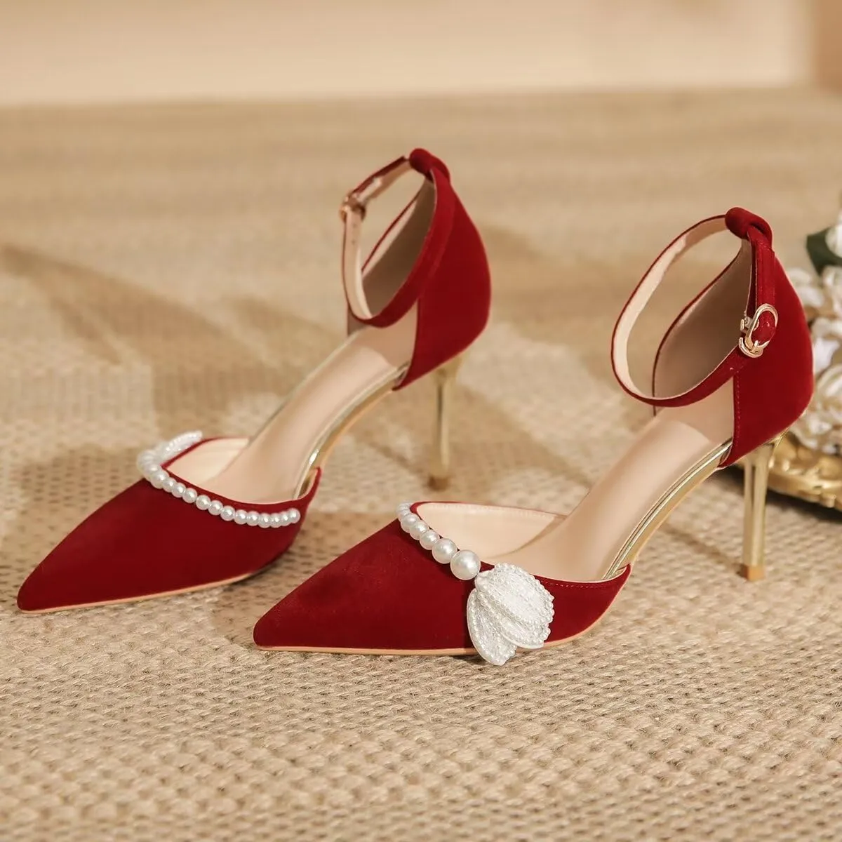 LUXINYU,Women Pointed Toe Heels Shiny Fashion Sexy Stiletto Ladies Pumps Heeled Elegant Bow Strappy Dress Suede Wedding Shoes Comfort Soft Work Shoes