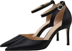 LUXINYU,Women Pointed Toe Heels Shiny Fashion Sexy Stiletto Ladies Pumps Heeled Elegant Bow Strappy Dress Suede Wedding Shoes Comfort Soft Work Shoes