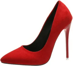 LUXINYU,Women Pointed Toe Heels Solid Suede Elegant Ladies Pumps Sexy Stiletto Shallow Heeled Dress Shoes Comfort Breathable Work Shoes