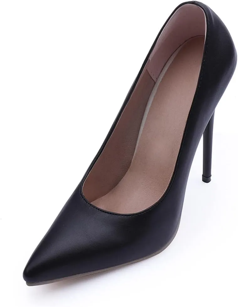 LUXINYU,Women Pointed Toe Heels Solid Suede Elegant Ladies Pumps Sexy Stiletto Shallow Heeled Dress Shoes Comfort Breathable Work Shoes