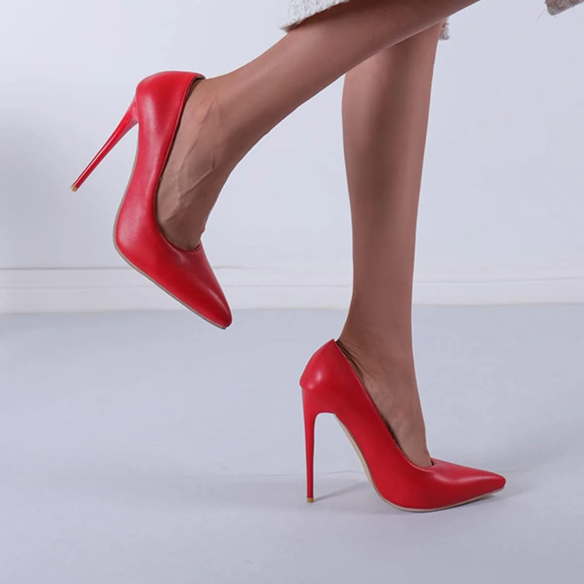 LUXINYU,Women Pointed Toe Heels Solid Suede Elegant Ladies Pumps Sexy Stiletto Shallow Heeled Dress Shoes Comfort Breathable Work Shoes
