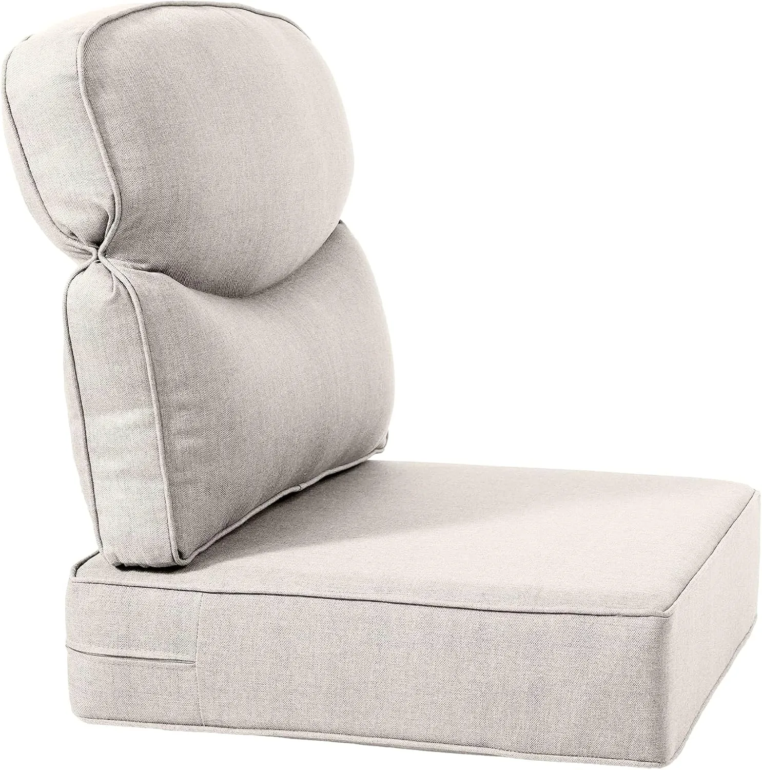 Luxury 24x24x6 Outdoor Cushions Smile - 1 Set Deep Seat Water-Resistant Patio Furniture Replacement Cushion for Wicker Rattan Wood Metal Chair Glider Rocker Loveseat Sofa - Beige