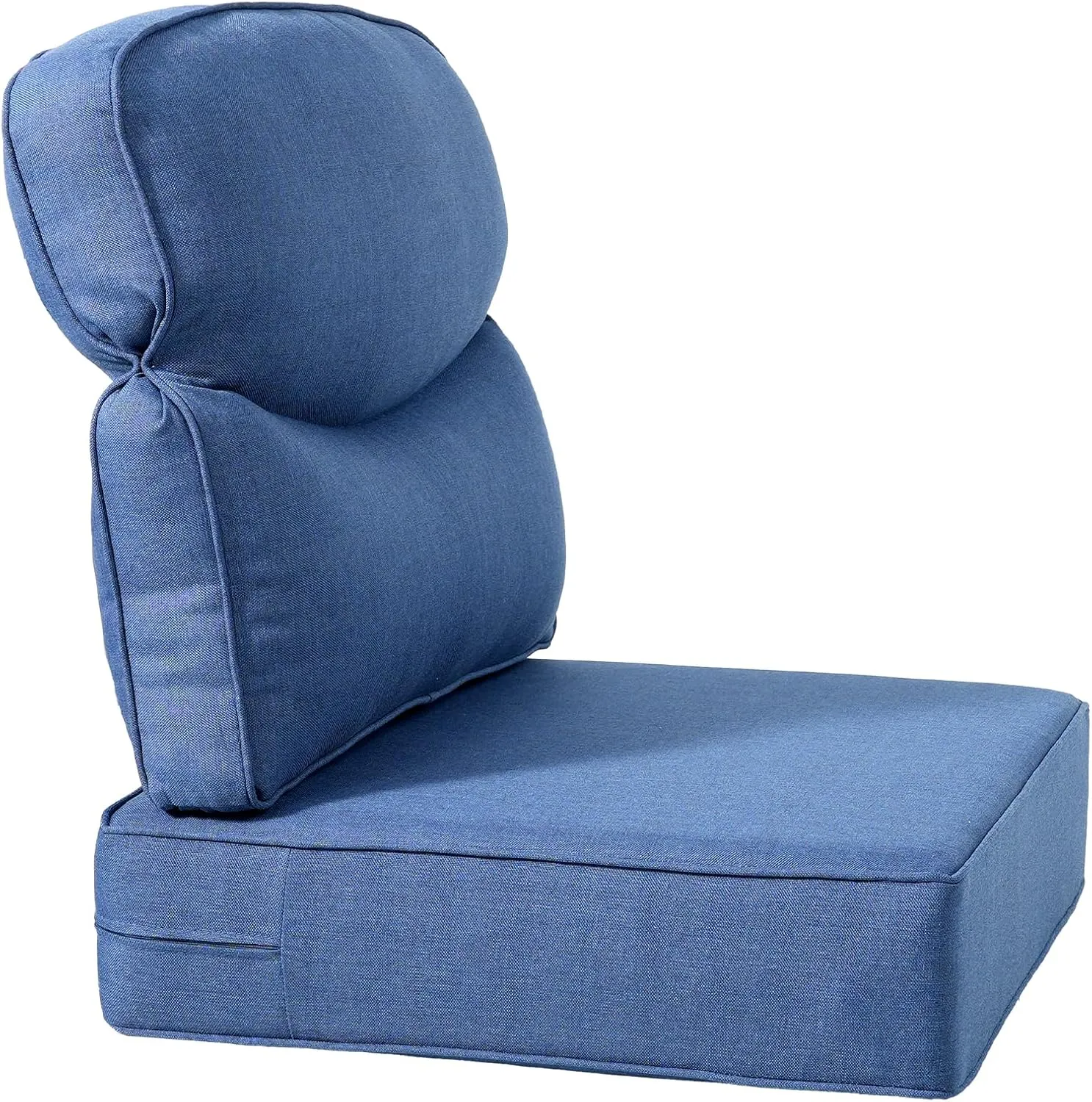 Luxury 24x24x6 Outdoor Cushions Smile - 1 Set Deep Seat Water-Resistant Patio Furniture Replacement Cushion for Wicker Rattan Wood Metal Chair Glider Rocker Loveseat Sofa - Navy Blue
