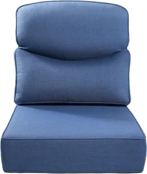 Luxury 24x24x6 Outdoor Cushions Smile - 1 Set Deep Seat Water-Resistant Patio Furniture Replacement Cushion for Wicker Rattan Wood Metal Chair Glider Rocker Loveseat Sofa - Navy Blue