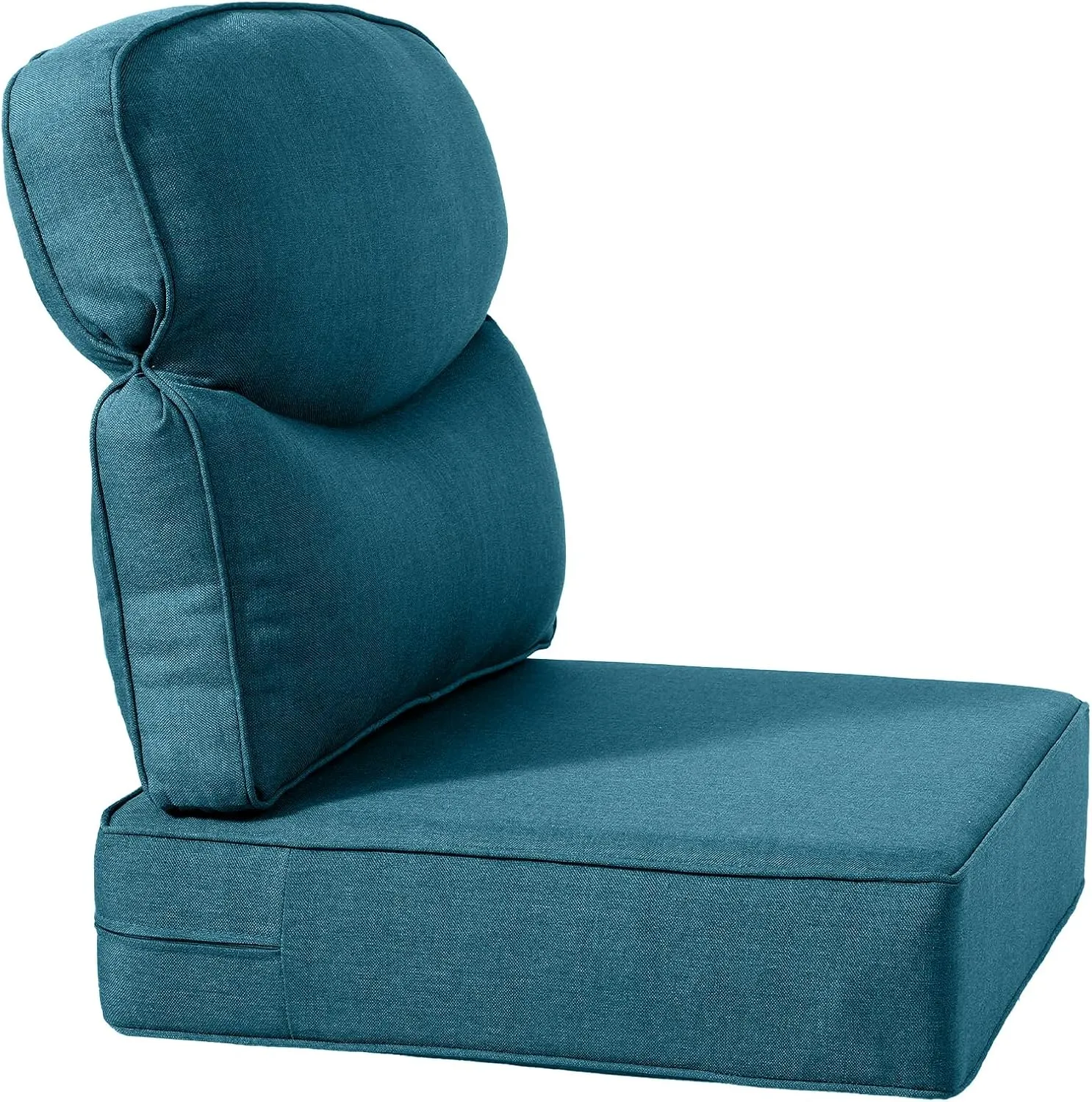 Luxury 24x24x6 Outdoor Cushions Smile - 1 Set Deep Seat Water-Resistant Patio Furniture Replacement Cushion for Wicker Rattan Wood Metal Chair Glider Rocker Loveseat Sofa - Peacock Blue