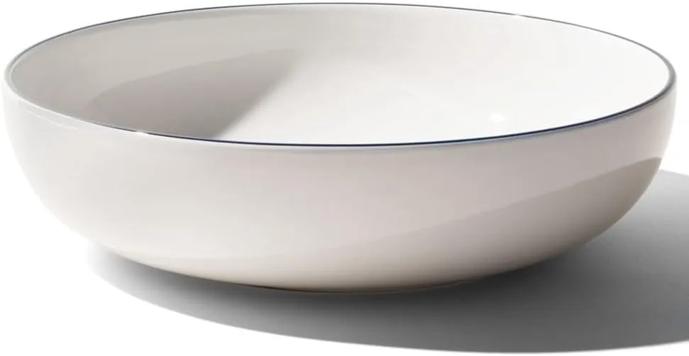 Made In Cookware - Serving Bowl - White With Navy Rim - Porcelain - Crafted in England
