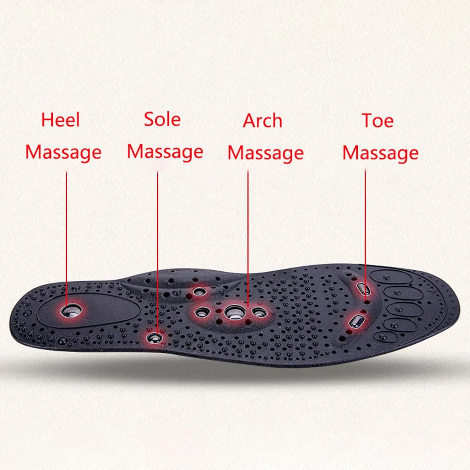 Magnetic Insoles, Acupressure Insoles, Breathable Massage Therapy Relieve Pain Orthotic Gel Shoe Inserts Shoe Massage Insoles Reflexology Insoles for Men and Women,L,Blue