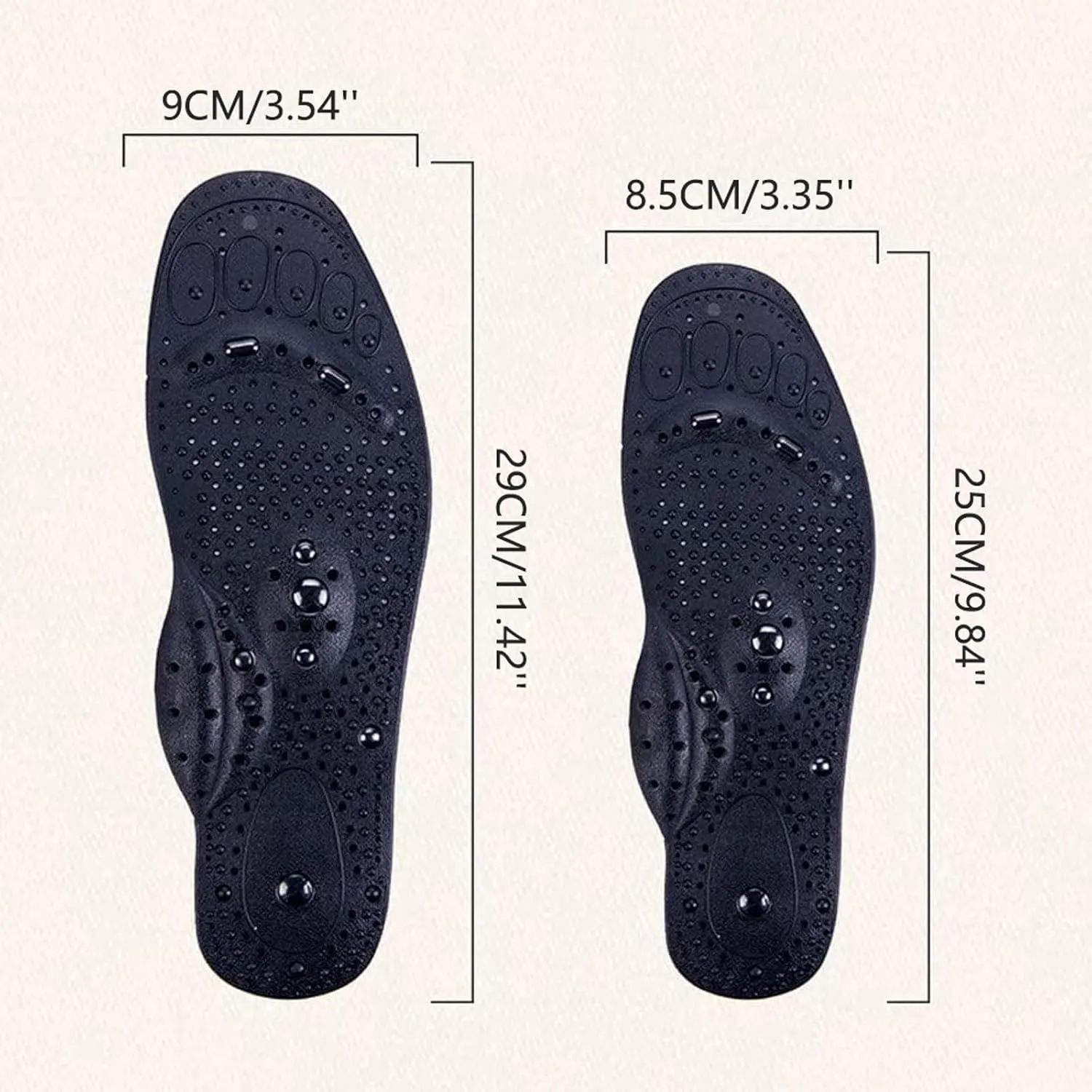 Magnetic Insoles, Acupressure Insoles, Breathable Massage Therapy Relieve Pain Orthotic Gel Shoe Inserts Shoe Massage Insoles Reflexology Insoles for Men and Women,L,Blue