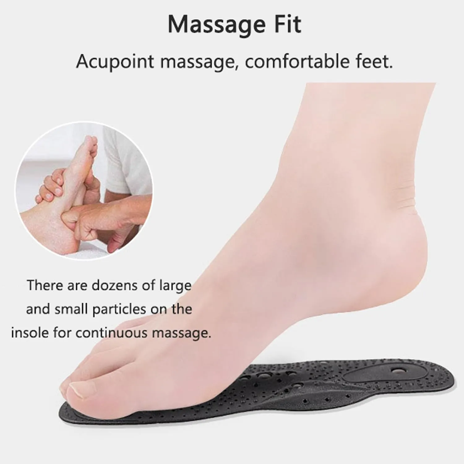 Magnetic Insoles, Acupressure Insoles, Breathable Massage Therapy Relieve Pain Orthotic Gel Shoe Inserts Shoe Massage Insoles Reflexology Insoles for Men and Women,L,Blue