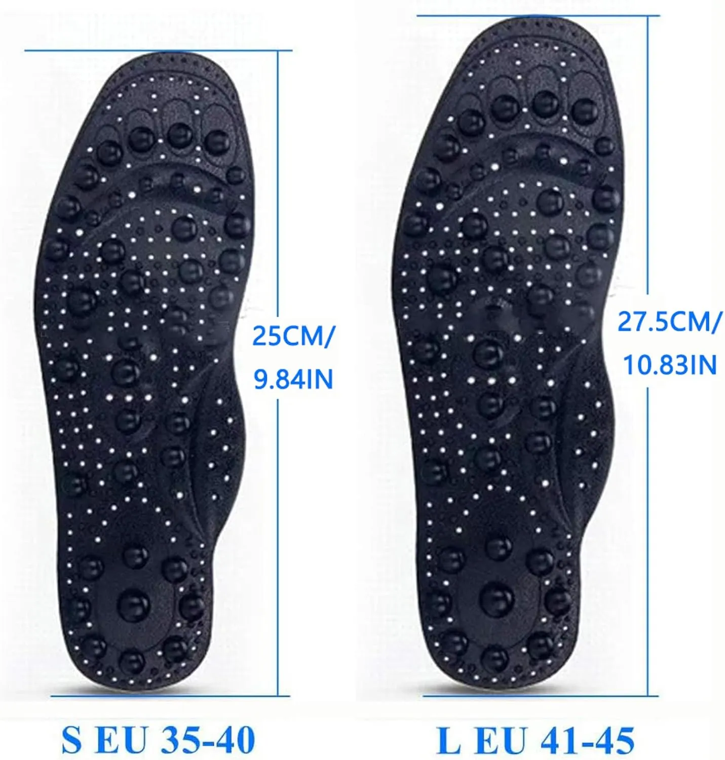 Magnetic Massage Insoles, Magnetic Insole for Women and Men, Acupressure Massage Shoe Insoles, Orthopedic Insoles, Breathable Deodorant, Promotes Circulation, Fatigue Relief,S(35-40),1 PAIR
