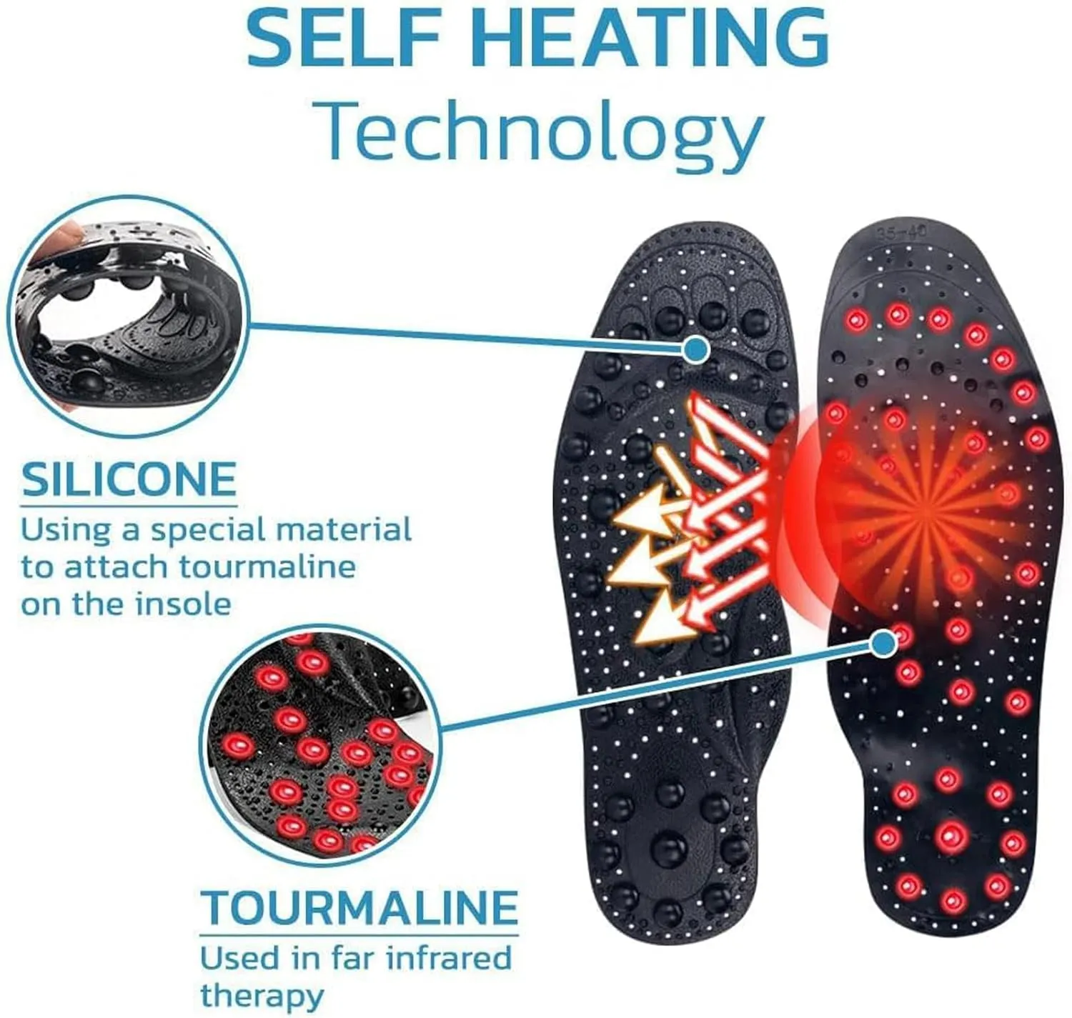 Magnetic Therapy Massage Insoles Acupressure Insoles Pressure Point Reflexology Insoles Therapy Acupuncture Insoles Magnetic Slimming Shoe Comfort Soft Pads Insert,L(41-45),Clear