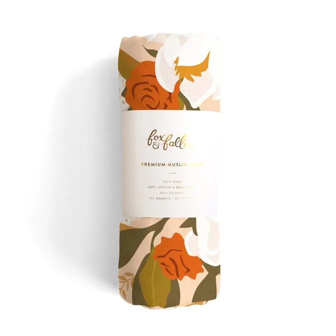 Magnolias Muslin Wrap