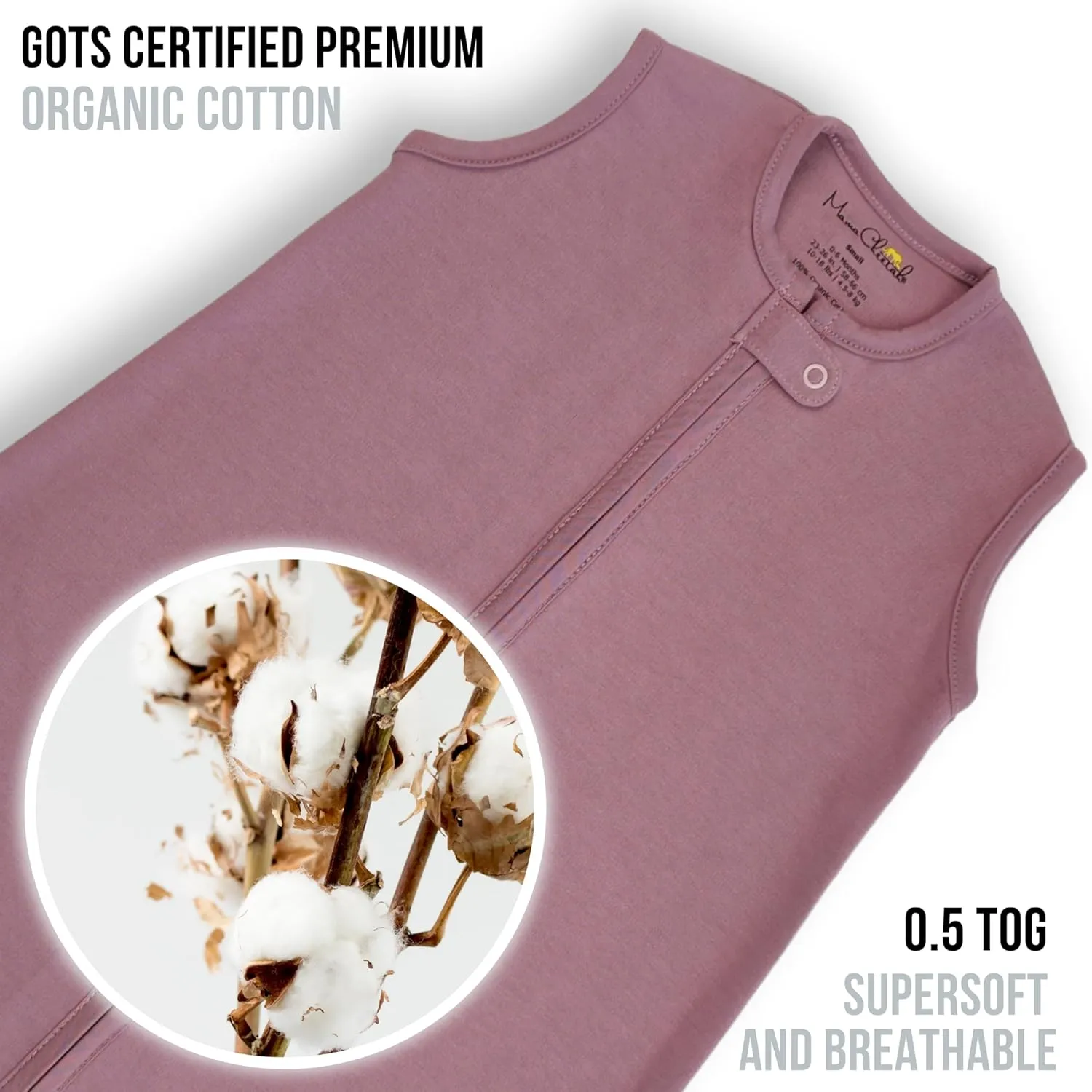 Mama Cheetah Baby Sleep Sack 0.5 TOG, Organic Cotton Baby Wearable Blanket with Two-Way Zipper, Swaddle Transition Baby Sleeping Bag for Newborn Infant Toddler Boy Girl, 12-18 Month