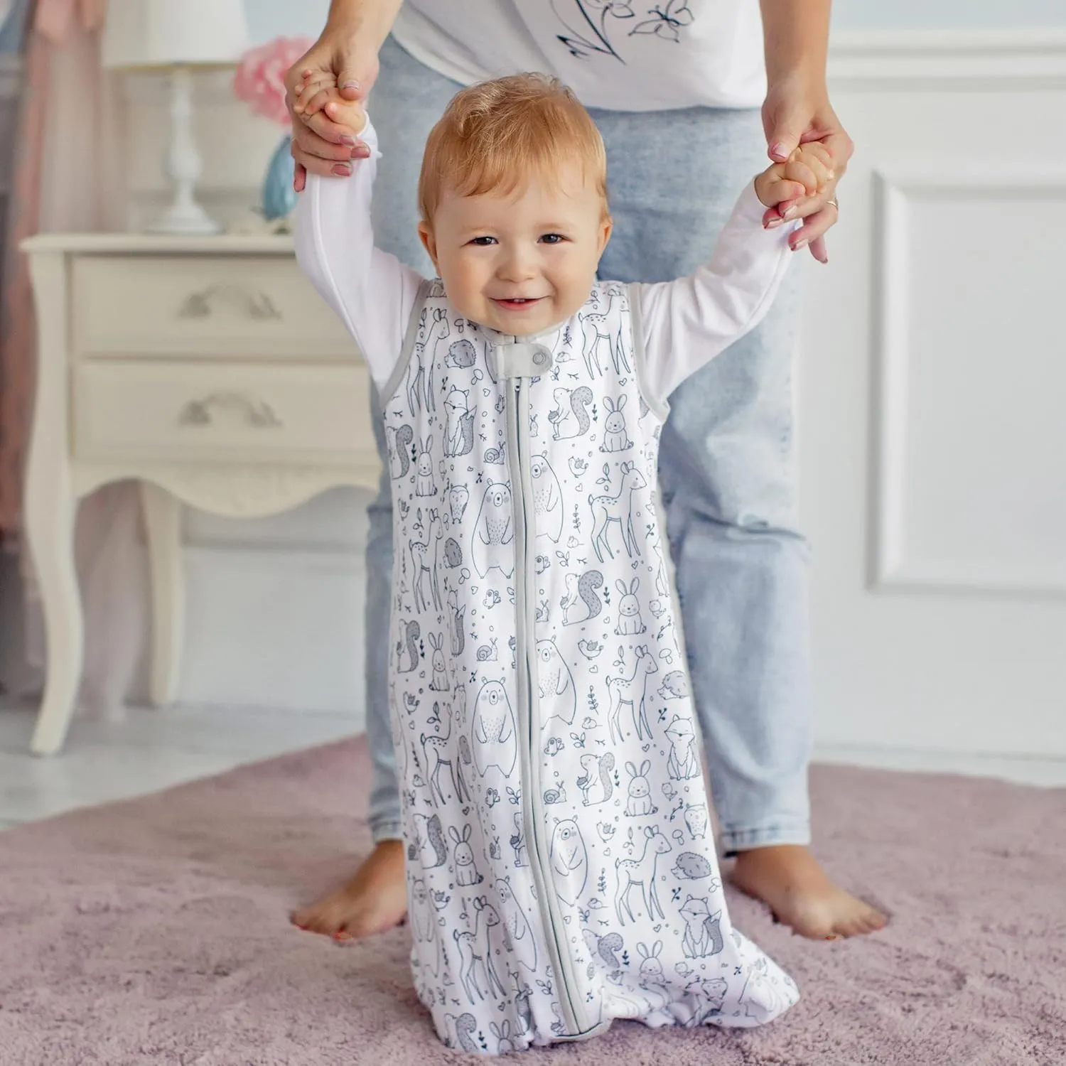 Mama Cheetah Baby Sleep Sack 0.5 TOG, Organic Cotton Baby Wearable Blanket with Two-Way Zipper, Swaddle Transition Baby Sleeping Bag for Newborn Infant Toddler Boy Girl, 24-48 Months