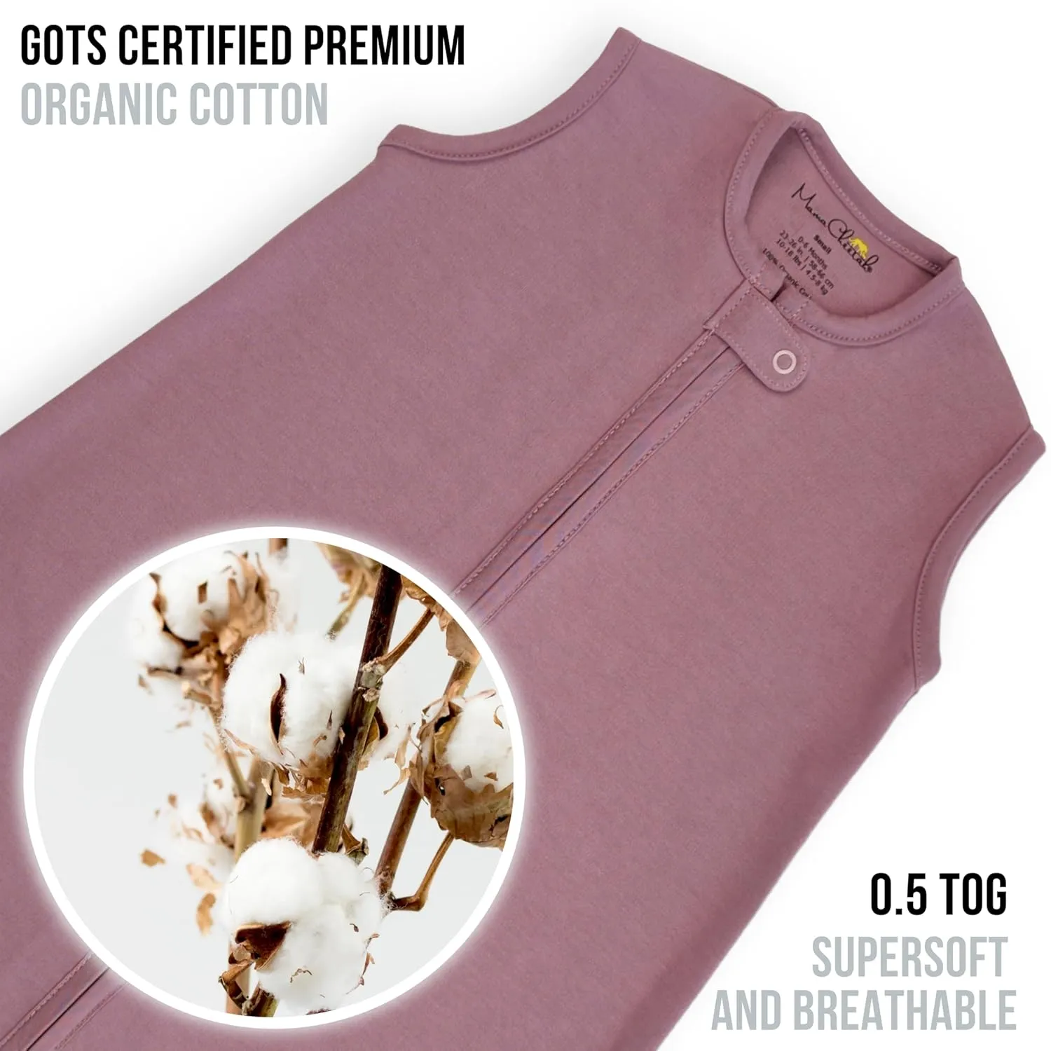 Mama Cheetah Baby Sleep Sack 0.5 TOG, Organic Cotton Baby Wearable Blanket with Two-Way Zipper, Swaddle Transition Baby Sleeping Bag for Newborn Infant Toddler Boy Girl, 6-12 Months