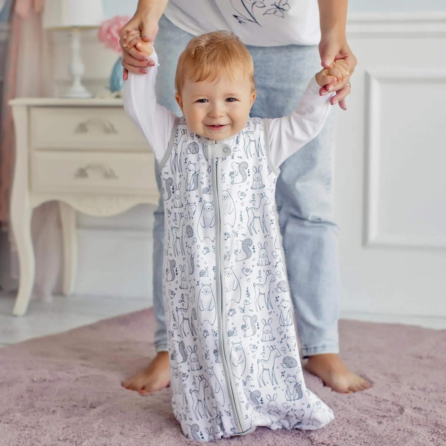 Mama Cheetah Baby Sleep Sack 2.5 TOG, Organic Cotton Baby Wearable Blanket with Two-Way Zipper, Swaddle Transition Baby Sleeping Bag for Newborn Infant Toddler Boy Girl, 18-24 Months