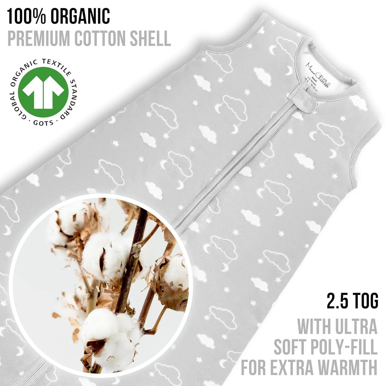 Mama Cheetah Baby Sleep Sack 2.5 TOG, Winter Baby Sleeping Bag with 2-Way Zipper, Organic Cotton Swaddle Transition Wearable Blanket for Boy Girl Infant Toddler, 24-48 Months, 1-Pack