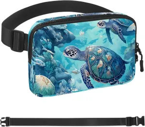 Marine Coral Turtle-992 Belt Bag for Men and Women Fanny Pack,Belt Bag with Adjustable Strap,Fashion Crossbody Everywhere Belt Bag for Travel Outdoors Running Hiking